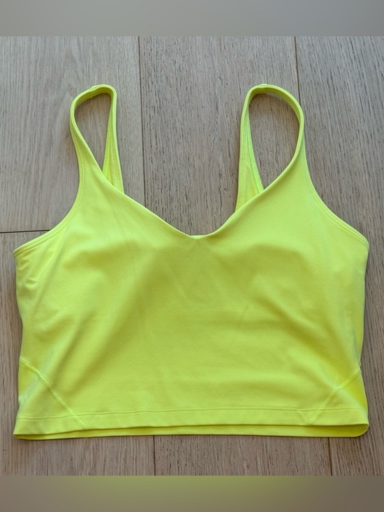 lululemon athletica Tops - Lululemon Align Tank Top Electric Lemon Size 12 A/B Cup Light Support Crop Gym